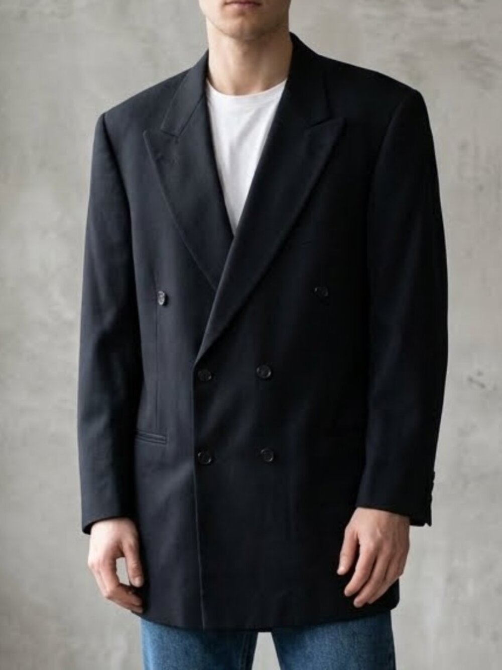 Pierre Cardin Black Double-Breasted Sport Coat